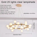 GobekUsa Gold LED Chandelier, Modern Pendant Light for Living Room, Kitchen, Bedroom, Dining Room