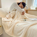GobekUsa Double Sided Jacquard Milk Velvet Blanket - Winter Warm Sofa Cover