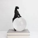 GobekUsa Crystal Ball Metal Animal Sculptures Home Decor Figurines