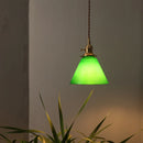 GobekUsa Green Glass LED Pendant Light for Home Decor and Cafe Lighting