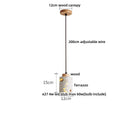 GobekUsa LED Terrazzo Pendant Lamp White Stone Wood Hanging Light