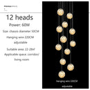 GobekUsa Luminous Glass Ball Pendant Chandeliers for Living Dining Room Decor LED Lighting