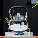 GobekUsa Glass Tea Pot with Wooden Handle, 900ml Capacity & Absorbent Tea Towel