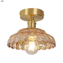GobekUsa Amber Glass LED Ceiling Lamp Nordic Modern Simple Indoor Lighting
