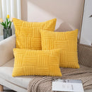 GobekUsa Boho Faux Fur Plush Throw Pillow Covers, Cream White Luxury Soft Fluffy Decorative Pillowcase