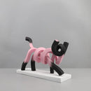 GobekUsa Abstract Cat Sculpture: Resin Handicrafts for Children's Room Decor