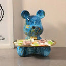 GobekUsa Graffiti Bear Figurine Statue Key Shelf Decor - Modern Table Sculpture