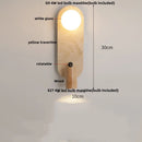 GobekUsa LED Wall Light Fixtures Bedroom Modern Button Switch Yellow Travertine White Iron Bedside Lamp