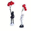 GobekUsa Flying Love Balloon Girl Sculpture: Abstract Modern Home Office Decor & Gift