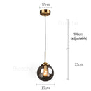 GobekUsa Glass Ball Pendant Lights - 15cm Modern Gold Hanging Lamps for Home Decor