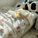 GobekUsa Lamb Nap Cartoon Coral Velvet Blanket: Super Soft, Thick, and Cute for Winter