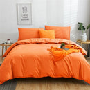 GobekUsa Cotton 4pcs Bedding Set Double Queen Solid Color Duvet Cover Flat Bed Sheet