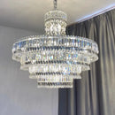 GobekUsa Large Crystal Chandelier Chrome Hanging Lamp for Dining Room Decor