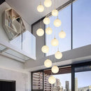 GobekUsa Crystal Chandelier Stair Pendant Light Modern Interior Lighting for Living Room