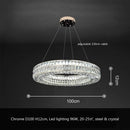 GobekUsa Crystal LED Pendant Light: Luxury Steel Hanging Lamp for Modern Foyer, Dining Room