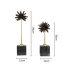 GobekUsa Crystal Handicraft Artificial Flower Metal Figurine Home Decor Accessory