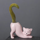 GobekUsa Cat Tail Succulent Planting Porcelain Vase - Cute Cartoon Cat Flowerpot