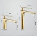 GobekUsa Brushed Gold Brass Basin Faucet Cold Hot Water Mixer Sink Tap Black/Chrome