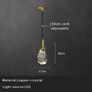 GobekUsa Crystal Copper Pendant Lights Gold Home Decor Glass Hanging Lamp