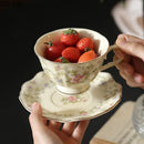GobekUsa Gold-plated Classical Ceramic Cup & Saucer Set for Dining Table Coffee Afternoon Tea
