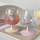 GobekUsa Kawaii Rabbit Glass Goblet: Cute Juice Cup for Girls