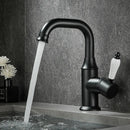 GobekUsa Brushed Gold Basin Faucet Deck Mounted Sink Tap Hot Cold Chrome Brass