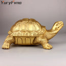 GobekUsa Brass Turtle Feng Shui Statue for Wealth Luck - Home & Office Decor