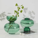 GobekUsa Green Gourd Vase: Round Geometric Circle Terrarium for Home Decor