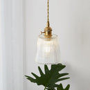 Vintage Nordic Striped Glass Pendant Light