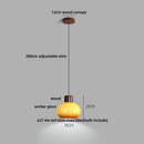 GobekUsa Amber Glass LED Pendant Light for Kitchen Cafe Restaurant Rustic Wood Interior Lighting
