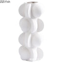 GobekUsa Geometric Spiral Resin Vase - Black and White Flower Vase for Home Decor
