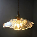 GobekUsa Clear Glass Nordic LED Pendant Light Fixture with Brass Knob Switch