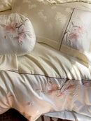 GobekUsa Chinese Floral Embroidery Lyocell Cotton Bedding Set with Silky Softness