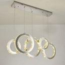GobekUsa Crystal Circle LED Pendant Chandelier for Dining Room
