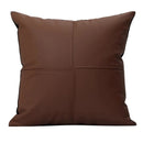 GobekUsa Geometric Brown Leather Splicing Throw Pillow Cover 45x45cm Luxe Square Cushion Case