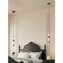 Black Natural Stone Cylinder Pendant Light