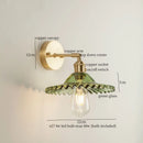 GobekUsa Green Glass LED Wall Light Fixture | Modern Nordic Pull Chain Lamp