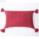 GobekUsa Knit Pillow Case 45x45cm Soft Decorative Cushion Cover Tassels Sofa Bed