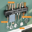 GobekUsa Kitchen Organizer: Wall-mounted Multifunction Knife and Chopsticks Storage Rack