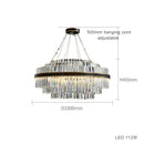 GobekUsa Black LED Crystal Chandelier for Dining Room Luxury Design