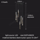 GobekUsa Crystal Chrome LED Chandelier: Elegant Duplex Stair Lighting for Modern Interiors