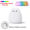 GobekUsa Cat Silicone LED Night Light Touch Sensor 2 Modes Children Bedroom Lamp