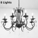 GobekUsa Black White Metal Chandelier with Crystal Pendants for Elegant Home Lighting