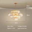 GobekUsa Golden Crystal Chandelier Pendant Light for Luxurious Living Room, Dining Room, Bedroom