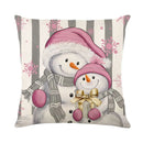 GobekUsa Christmas Pillowcase Collection - Festive Sofa Decor with Christmas Tree, Elk, Snowman
