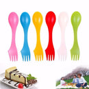 GobekUsa 6Pcs Outdoor Spork Set: Spoon, Fork, Cutter - Camping, Hiking, Picnic Utensils
