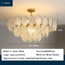 GobekUsa Leaf Glass Chandelier Pendant Light Luxury Dining Room Ceiling Fixture