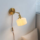 GobekUsa Ceramic Wall Sconce with Adjustable Iron Arm for Living Room Décor