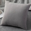 GobekUsa Blue Wave Crimping Quilted Cushion Cover for Home Sofa Bed Decor
