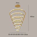 GobekUsa Crystal Round Chandelier: Elegant Stair Pendant Light for Luxury Home Decor